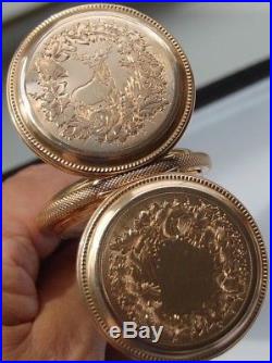 Vintage Elgin Pocket Watch EXTRA HEAVY 14K GOLD HUNTER CASE c. 1885 GRO