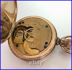 Vintage Elgin Pocket Watch Ebossed Gold filled Hunter Case Runs