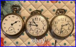 Vintage Elgin Pocket Watch Lot Gf See Pictures And Read Description Railroad