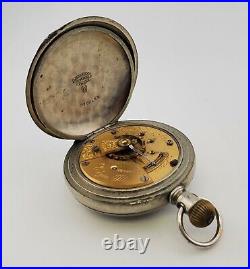 Vintage Elgin Pocket Watch Silveroid Case Grade 143 Model 3 17j Running