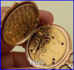 Vintage Elgin Pocket Watch VERY HEAVY 14K GOLD BOX HINGE ORIGINAL HUNTER CASE