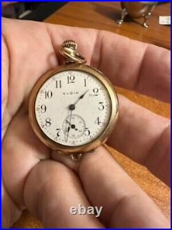 Vintage Elgin Pocket watch in case gold colored