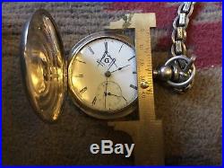 Vintage Elgin Ryeson key wind Mason Dial Hunter Case Pocket Watch