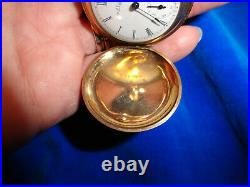 Vintage Elgin Women's Goldfilled Pocket Watch 7 Jewels Double Case As Is