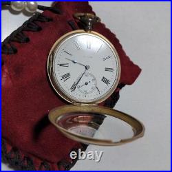 Vintage Elgin mechanical Pocket Watch 14770665 hunter case with suede bag