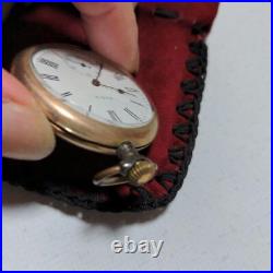 Vintage Elgin mechanical Pocket Watch 14770665 hunter case with suede bag