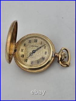 Vintage French Pocket Watch Nastrix 17J Antichoc Engraved Gold Filled Case 36mm