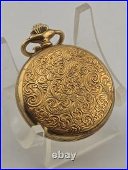 Vintage French Pocket Watch Nastrix 17J Antichoc Engraved Gold Filled Case 36mm