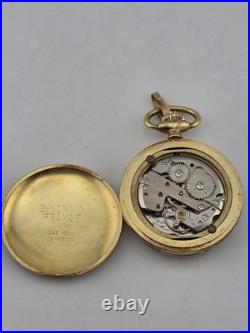 Vintage French Pocket Watch Nastrix 17J Antichoc Engraved Gold Filled Case 36mm