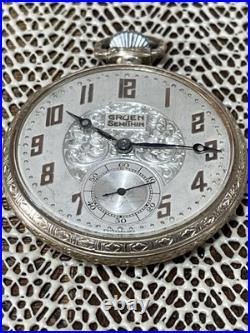 Vintage GRUEN Semi Thin 15j 12s Swiss Pocket Watch Gruen GF Case Ornate Runs