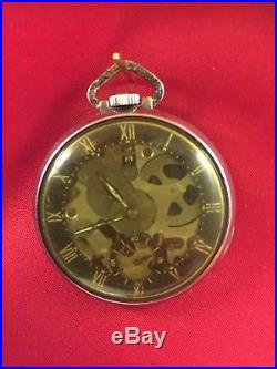 Vintage Girard Perregaux Skeleton Pocket Watch & Case / 1939 For SHELL OIL