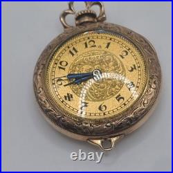 Vintage Gruen Pocket Watch Runs Gold Filled Can't Pop Case Open