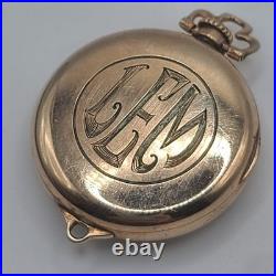 Vintage Gruen Pocket Watch Runs Gold Filled Can't Pop Case Open