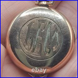 Vintage Gruen Pocket Watch Runs Gold Filled Can't Pop Case Open