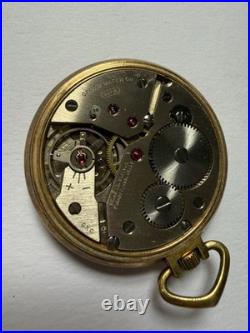 Vintage Gruen Veri-Thin Precision 17 Jewels 497 R Pocket Watch Gold Filled Case