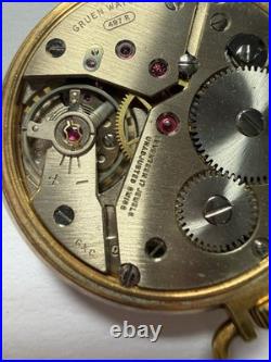 Vintage Gruen Veri-Thin Precision 17 Jewels 497 R Pocket Watch Gold Filled Case