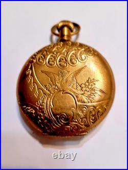 Vintage HAMPDEN Pocket Watch 18 Size Full Hunter case, Circa 1895 RUNS