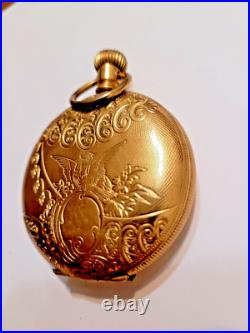 Vintage HAMPDEN Pocket Watch 18 Size Full Hunter case, Circa 1895 RUNS