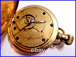 Vintage HAMPDEN Pocket Watch 18 Size Full Hunter case, Circa 1895 RUNS