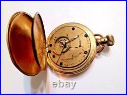 Vintage HAMPDEN Pocket Watch 18 Size Full Hunter case, Circa 1895 RUNS