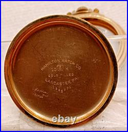 Vintage Hamilton 10 K Gold Filled RR Open Face Pocket Watch Case -16S