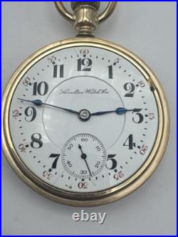 Vintage Hamilton 18s 21J 940 Railroad Pocket Watch In Gold Filled Case