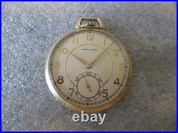 Vintage Hamilton 917 Pocket Watch 14k Gf 17j Keystone Case- Runs Good/very Clean