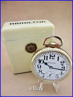 Vintage Hamilton 992 Pocket Watch & Bakelite Case In Extra Fine Condition