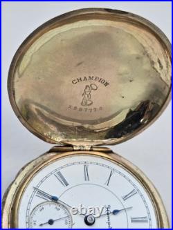 Vintage Hampden Champion Canton O Pocket watch c. 1894 Hunter Case RUNS 41mm