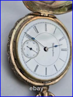 Vintage Hampden Champion Canton O Pocket watch c. 1894 Hunter Case RUNS 41mm