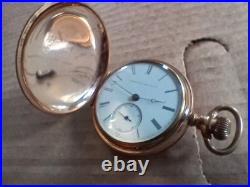 Vintage Hampden Hunter Fancy Case with Stag Pocket Watch Deuber Grand Parts Repair