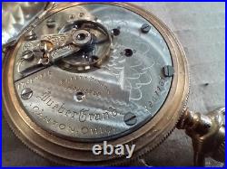 Vintage Hampden Hunter Fancy Case with Stag Pocket Watch Deuber Grand Parts Repair