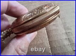 Vintage Hampden Hunter Fancy Case with Stag Pocket Watch Deuber Grand Parts Repair
