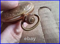 Vintage Hampden Hunter Fancy Case with Stag Pocket Watch Deuber Grand Parts Repair