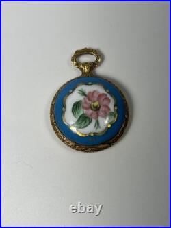 Vintage Hand Painted Signed Enamel Gold Plated Swiss S Kocher Pocket Watch Case