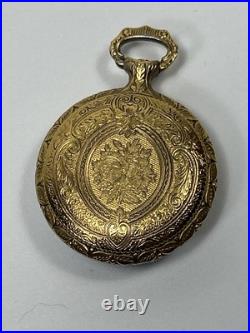 Vintage Hand Painted Signed Enamel Gold Plated Swiss S Kocher Pocket Watch Case