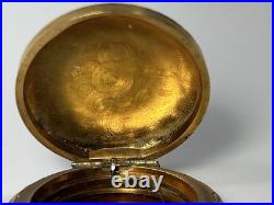 Vintage Hand Painted Signed Enamel Gold Plated Swiss S Kocher Pocket Watch Case