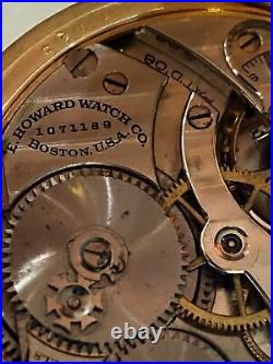Vintage Howard Gold Fill Non Working Pocket Watch & Matching Wood Case