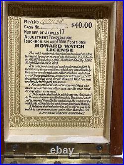 Vintage Howard Gold Fill Non Working Pocket Watch & Matching Wood Case