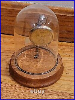 Vintage Illinois Sterling Pocket Watch 17 Jewels Working with Display Case