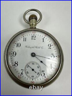 Vintage Illinois Watch Co Dueber Coin Silver Pocket Watch Case Geo Washington
