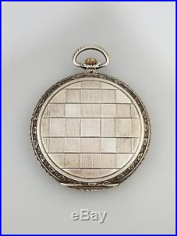 Vintage Iwc International W Co Open Face Pocket Watch Art Deco 900 Silver Case
