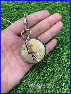 Vintage Jovial Pocket Watch 17 Jewels Swiss Made Manual Gold Plated Full Hunter