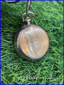 Vintage Jovial Pocket Watch 17 Jewels Swiss Made Manual Gold Plated Full Hunter