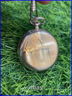 Vintage Jovial Pocket Watch 17 Jewels Swiss Made Manual Gold Plated Full Hunter