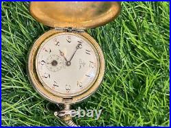 Vintage Jovial Pocket Watch 17 Jewels Swiss Made Manual Gold Plated Full Hunter