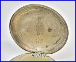 Vintage K Serkisoff & Co Constantinople 800 Silver Billodes Key Pocket Watch