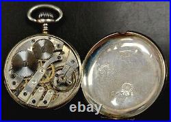 Vintage LAUREL (Seiko) Pocket Watch! 0.900 silver case with golden inlays