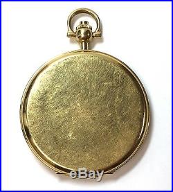 Vintage L. U. Chopard #3014 18K Gold Hunter Case Enamel Pocket Watch with Orig Box