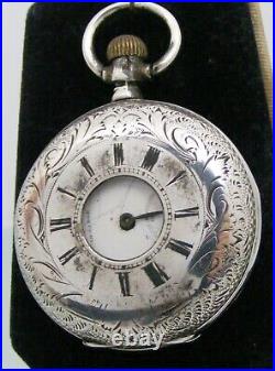 Vintage Labrador Louis Brandt Pocket Watch circa 1930, to restore, silver case